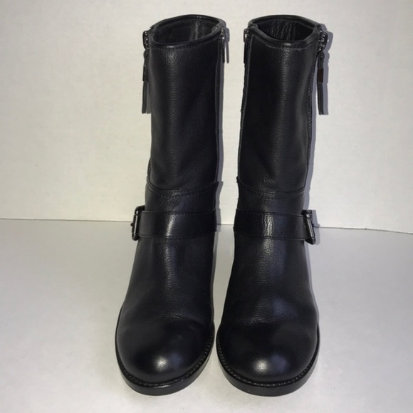 ❌❌N/A❌❌Vince Camuto Whynn Black Leather Moto Boots - Picture 3 of 8